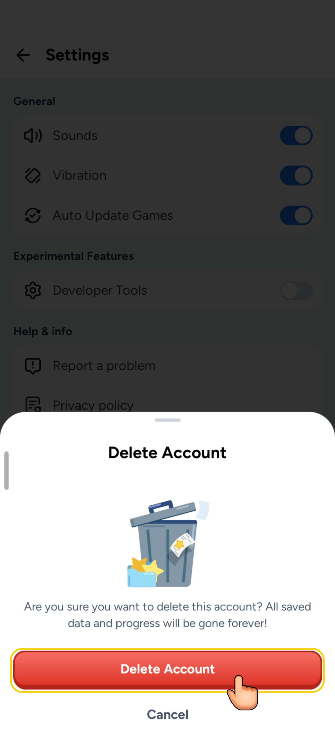 Delete option